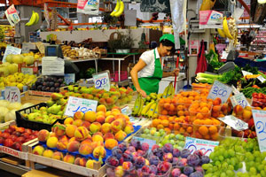 Peaches, apricots and plums at Central Market
