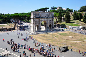 The Meta Sudans was a large monumental conical fountain in ancient Rome