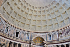 The inner part of the Pantheon's dome