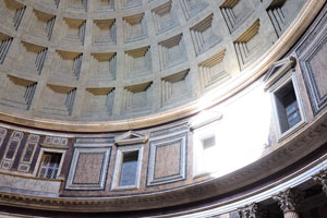 The oculus is the main source of natural light in the Pantheon