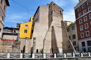 The Temple of the Nymphs is on the street of Via delle Botteghe Oscure