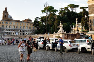 The Taxi stand is on Piazza del Popolo