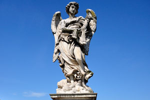 Angel with the Whips by Lazzaro Morelli is on the bridge of Ponte Sant'Angelo
