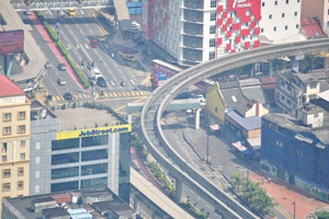 Steep turn of the KL Monorail