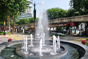 Water fountain in front of Mercedes-benz Autohaus
