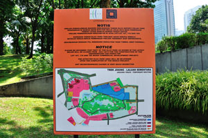 Map shows the temporary routing of the jogging track
