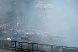 Waterworld - seaplane in the smoke