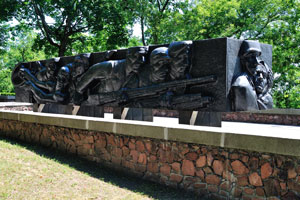 The memorial is dedicated to the heroes of World War II