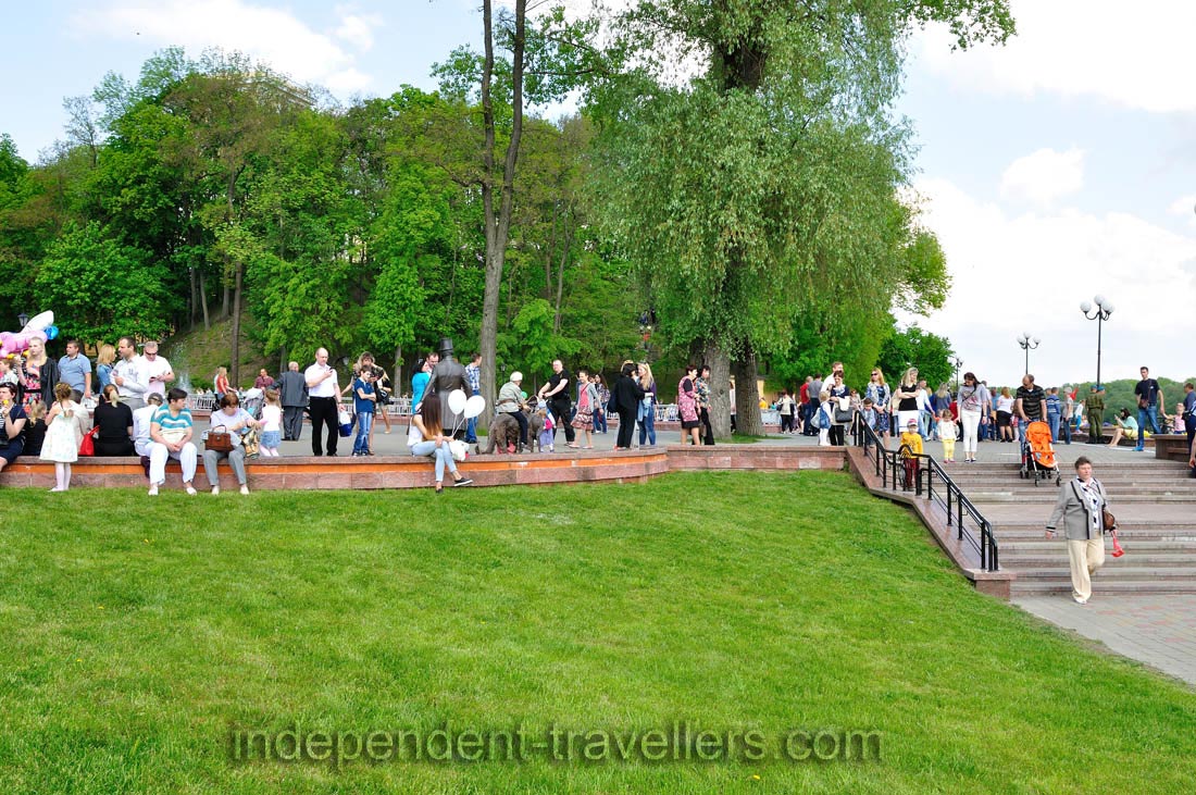 People are near the seafront