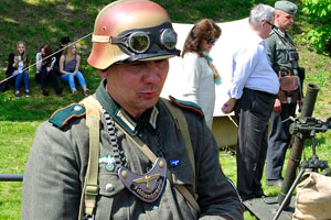 This german soldier is equipped in a unique uniform