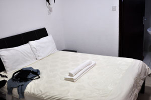 The double bed is in the room in the Dacy Guest House