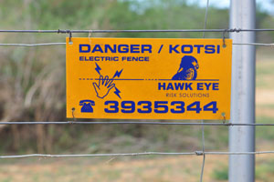 The electric fence “Hawk eye, Risk solutions” is used in the animal sanctuary