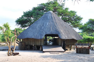 The majestic thatch roofed dining and lounge area