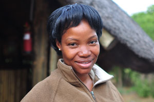 This lovely Botswana woman works at the lodge's kitchen
