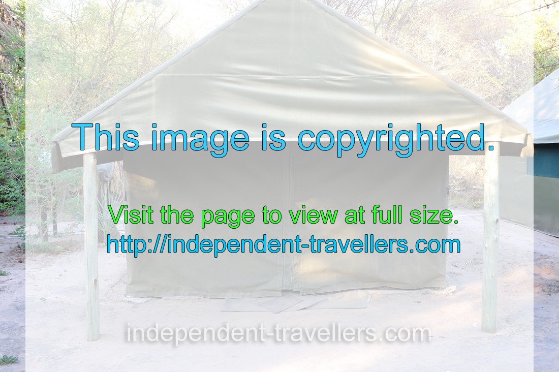 A tent belongs to Motsebe Backpackers