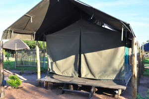 I slept in this comfortable tent in Makumutu Lodge & Campsite