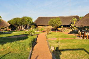 This footpath runs to the bar of Makumutu Lodge & Campsite