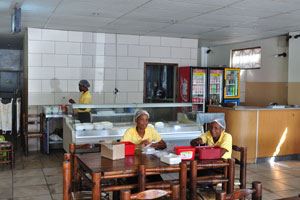 These wonderful female employees work in the Choice Take-away & Restaurant in Maun