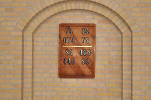 The numbers are on the inner wall of Grundtvig's Church