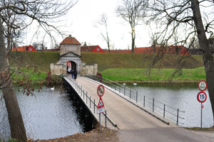 The northern bridge spans over the moat