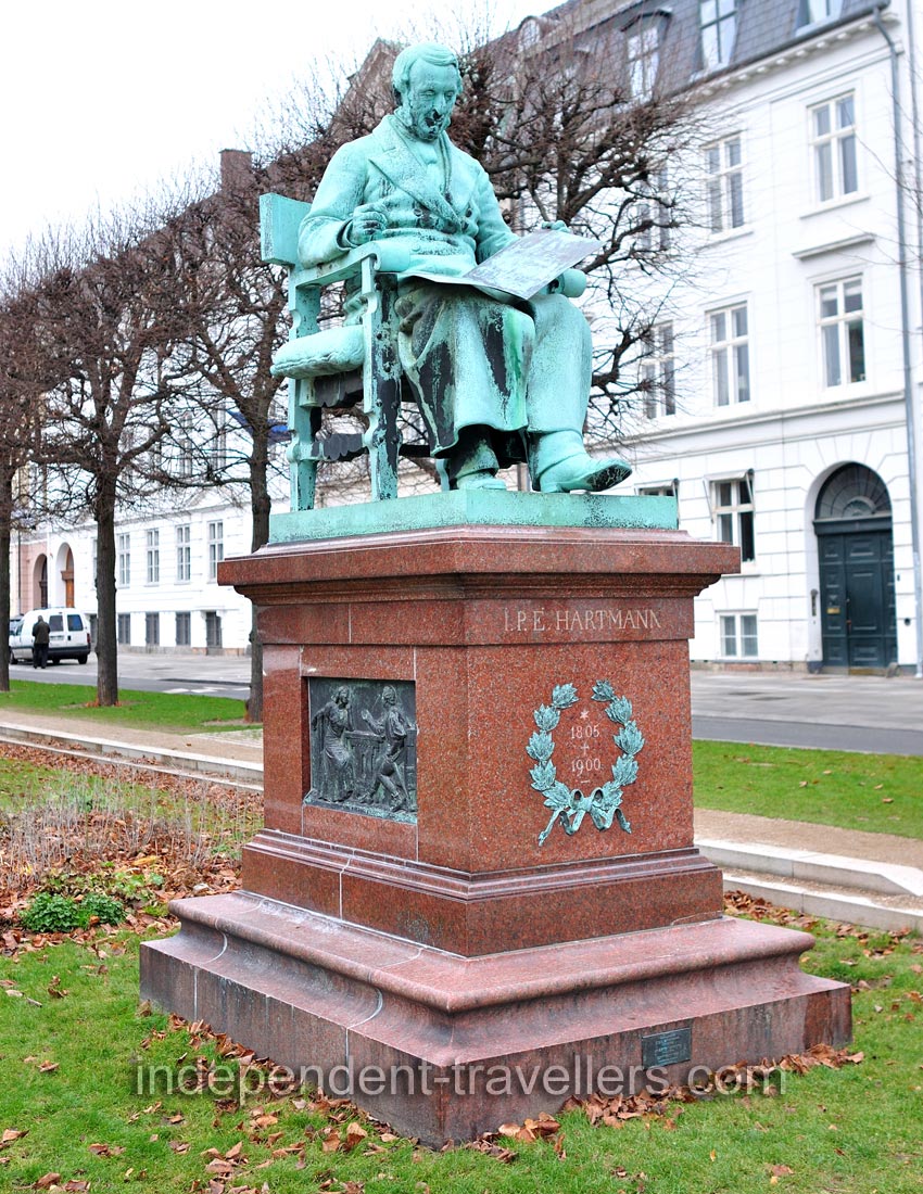 The statue of J.P.E. Hartmann by August Saabye (1905) is located on Sankt Annæ Plads