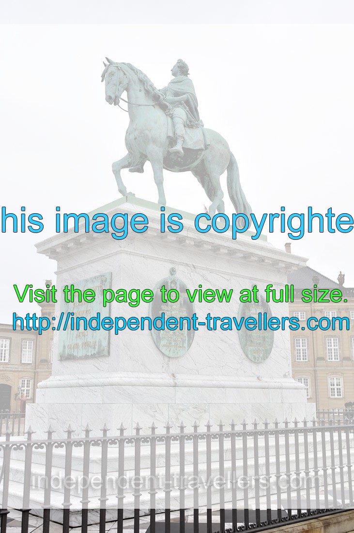 Frederik V on Horseback is an equestrian bronze statue located in the center of Amalienborg square