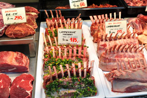 Rack of lamb “Lammekrone” is for sale at Torvehallerne food market