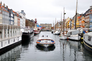 Nyhavn waterfront is stretching from Kongens Nytorv to the harbour front just south of the Royal Playhouse
