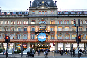 The Christmas facade of Magasin du Nord flagship store