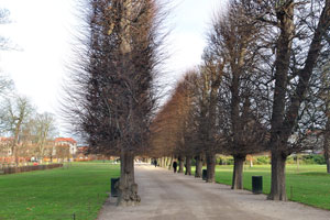 A view of Rosenborg Castle Gardens from Landemærket street