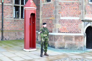 Royal Guard is on duty at Rosenborg Castle
