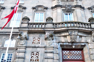 This is the facade of the Danish Parliament building