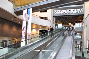 The escalators of the Royal Library are long and sloping