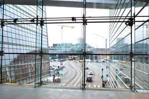 This is a view from the skywalk of the Royal Library in the south-western direction