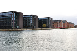 The Nordea corporate office buildings are located along Copenhagen's harbour