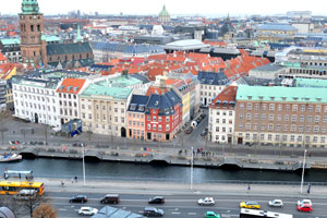Slotsholmen canal as seen from the Christiansborg Castle tower