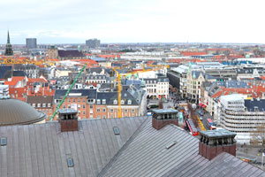 Amagertorv square as seen from the Christiansborg Castle tower