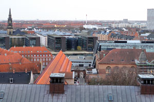 The Nordea corporate office buildings as seen from the Christiansborg Castle tower