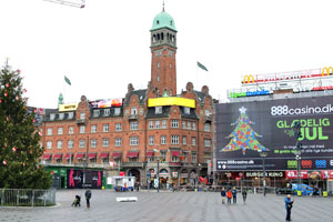 The beginning of Strøget street as seen from City Hall Square