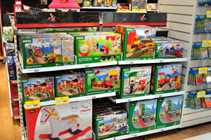 Toys from BRIO wooden toy company are available in BR toy store