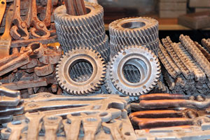 These wrenches, saw blades for circular saw and auto mechanic tools presented at the Christmas market on Højbro Plads square are made from chocolate