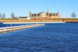 Kronborg castle as seen from the fish sculpture