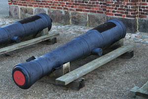 These cannons are situated on the territory of Kronborg fortress