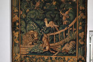 There are a tapestry and a chest in the Royal chambers of Kronborg castle