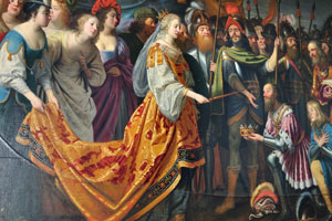The “Queen Margaret I accepts the crown” canvas which was painted by the Dutch painter Gerard van Honthorst in 1640 is located in Kronborg castle