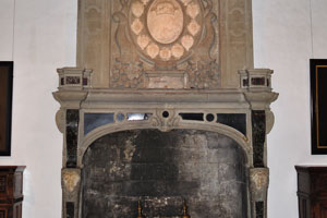 This vintage fireplace is located in the Little Hall of Kronborg castle