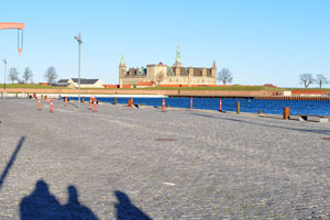 Kronborg castle as seen from Wiibroe Plads street