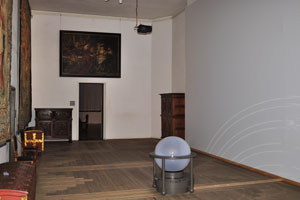 This is a small room with tapestries in Kronborg castle