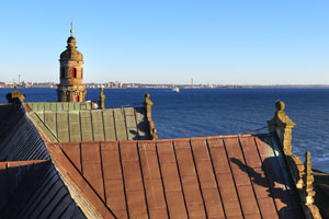 Øresund strait “The Sound” as seen from the top of Kronborg castle