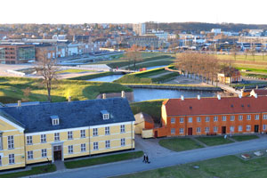 The city of Helsingør as seen from the roof of Kronborg castle